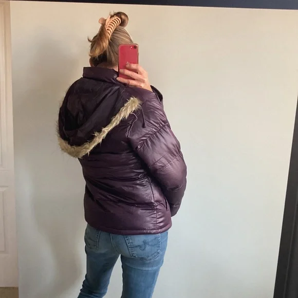 Purple Hooded Puffer Jacket - Picture 8 of 11